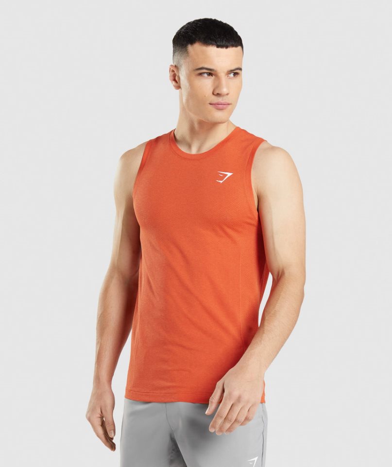 Men\'s Gymshark Vital Seamless Light Tanks Orange | CA 713DNA